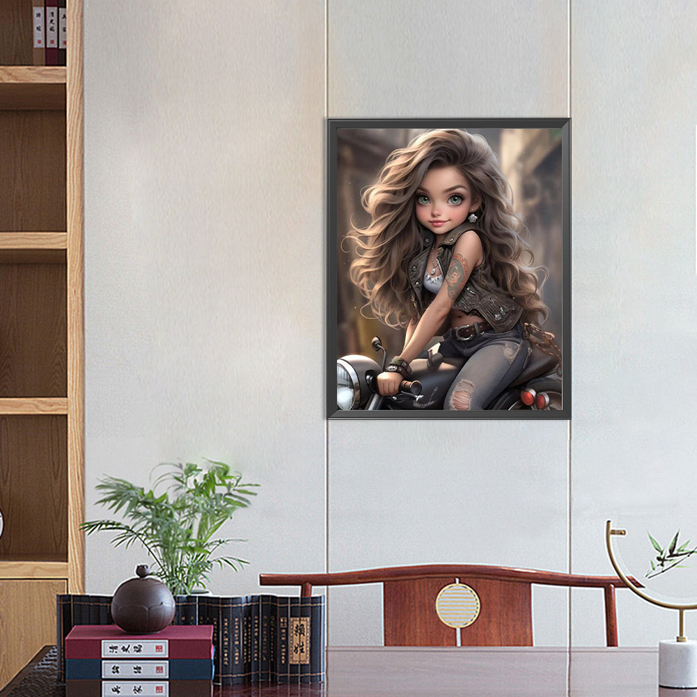 Sweet Cool Girl - Full Round Drill Diamond Painting 40*50CM