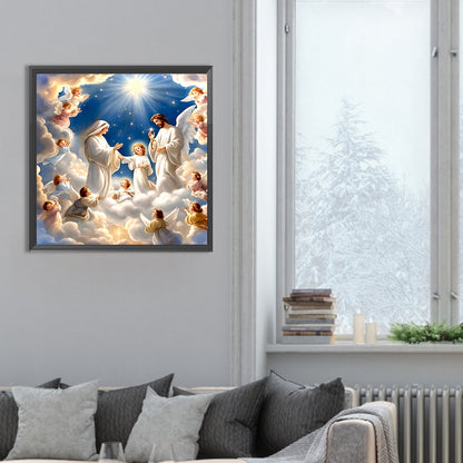 Jesus And The Virgin - Full Round Drill Diamond Painting 30*30CM