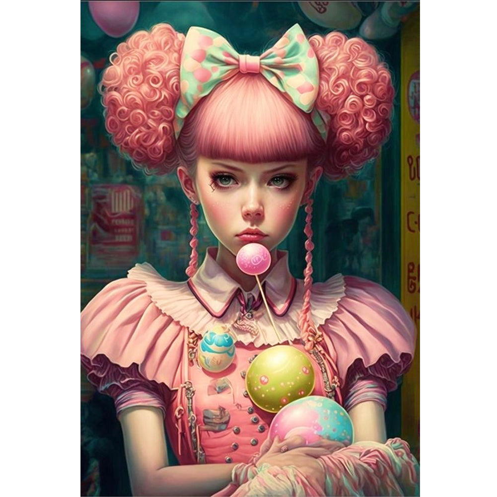 Cartoon Girl - 11CT Stamped Cross Stitch 40*60CM