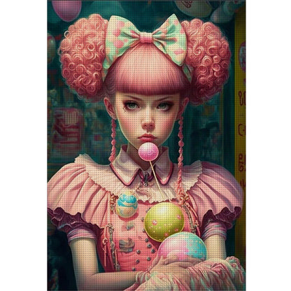 Cartoon Girl - 11CT Stamped Cross Stitch 40*60CM