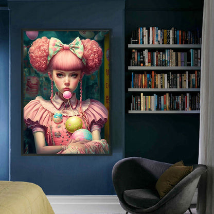 Cartoon Girl - 11CT Stamped Cross Stitch 40*60CM