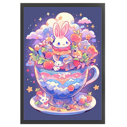 Bunny In Teacup - 11CT Stamped Cross Stitch 40*60CM