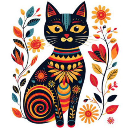 Little Black Cat - Full Round Drill Diamond Painting 40*40CM