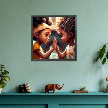 Black Girl - Full Round Drill Diamond Painting 30*30CM