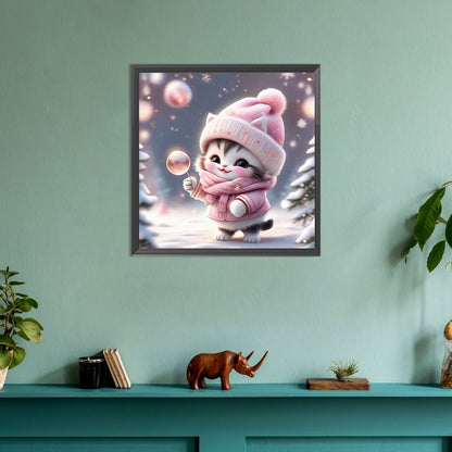 Kitten - Full Round Drill Diamond Painting 30*30CM