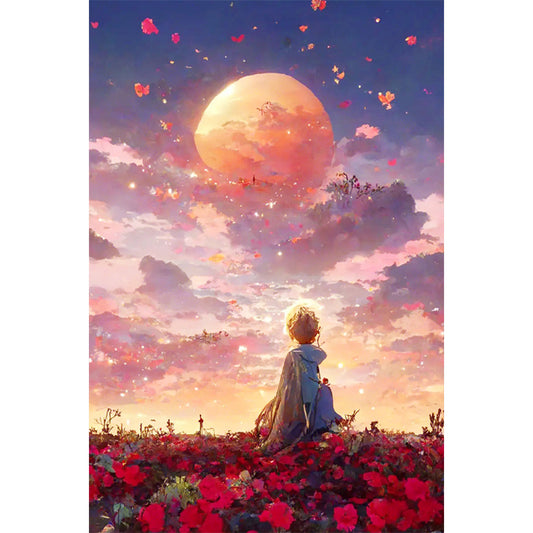 The Little Prince And The Planet Rose - Full Round Drill Diamond Painting 40*60CM
