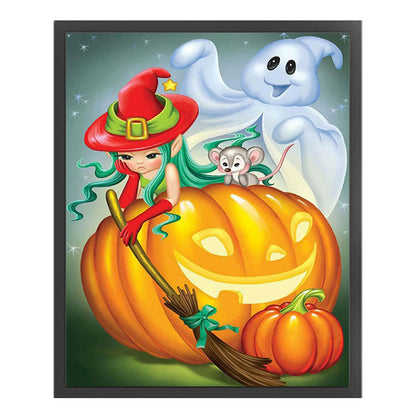 Pumpkin Ghost - 11CT Stamped Cross Stitch 40*50CM