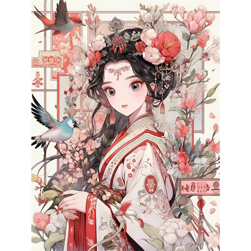 Rose Girl - 11CT Stamped Cross Stitch 40*56CM