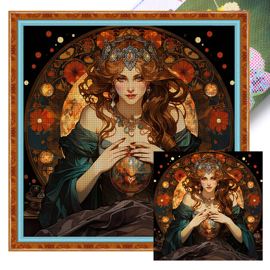Classical Woman - 11CT Stamped Cross Stitch 50*50CM