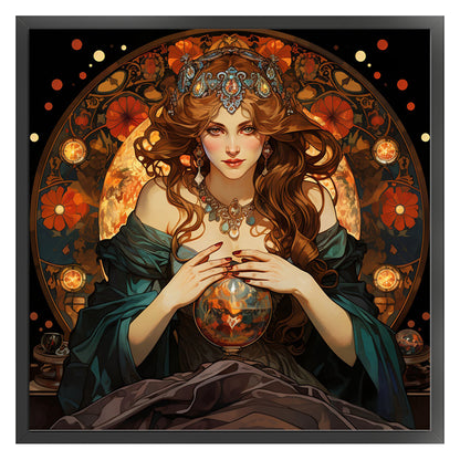 Classical Woman - 11CT Stamped Cross Stitch 50*50CM