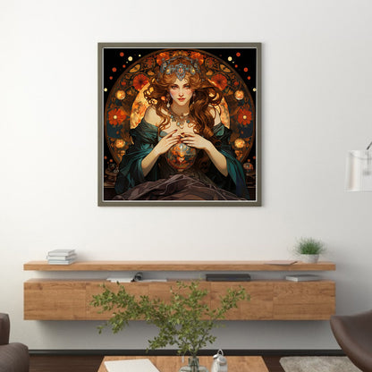 Classical Woman - 11CT Stamped Cross Stitch 50*50CM