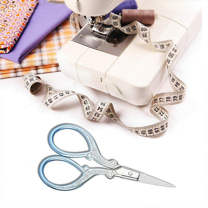 European Style Scissors Embroidery Scissor 9x4.6cm (Yellow Blue Sharp Head)