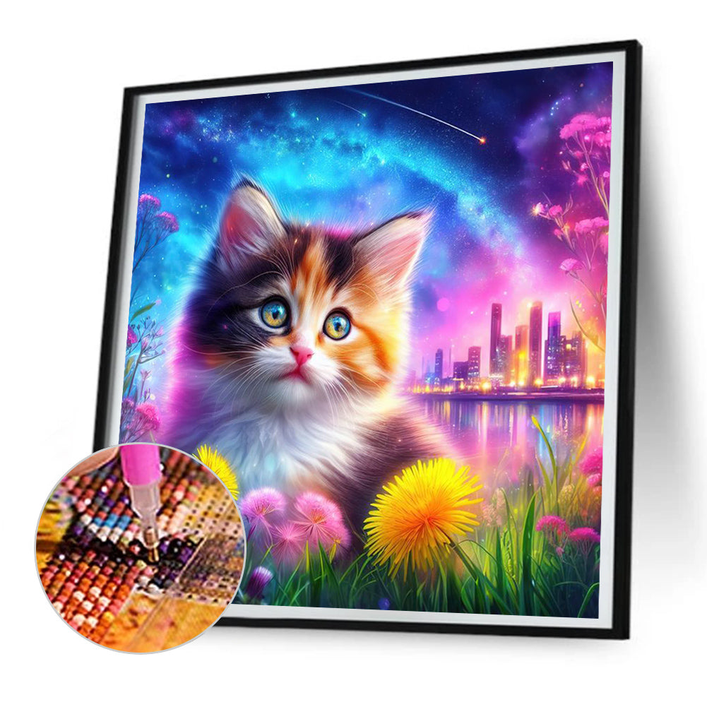Galaxy Cat - Full Round Drill Diamond Painting 30*30CM