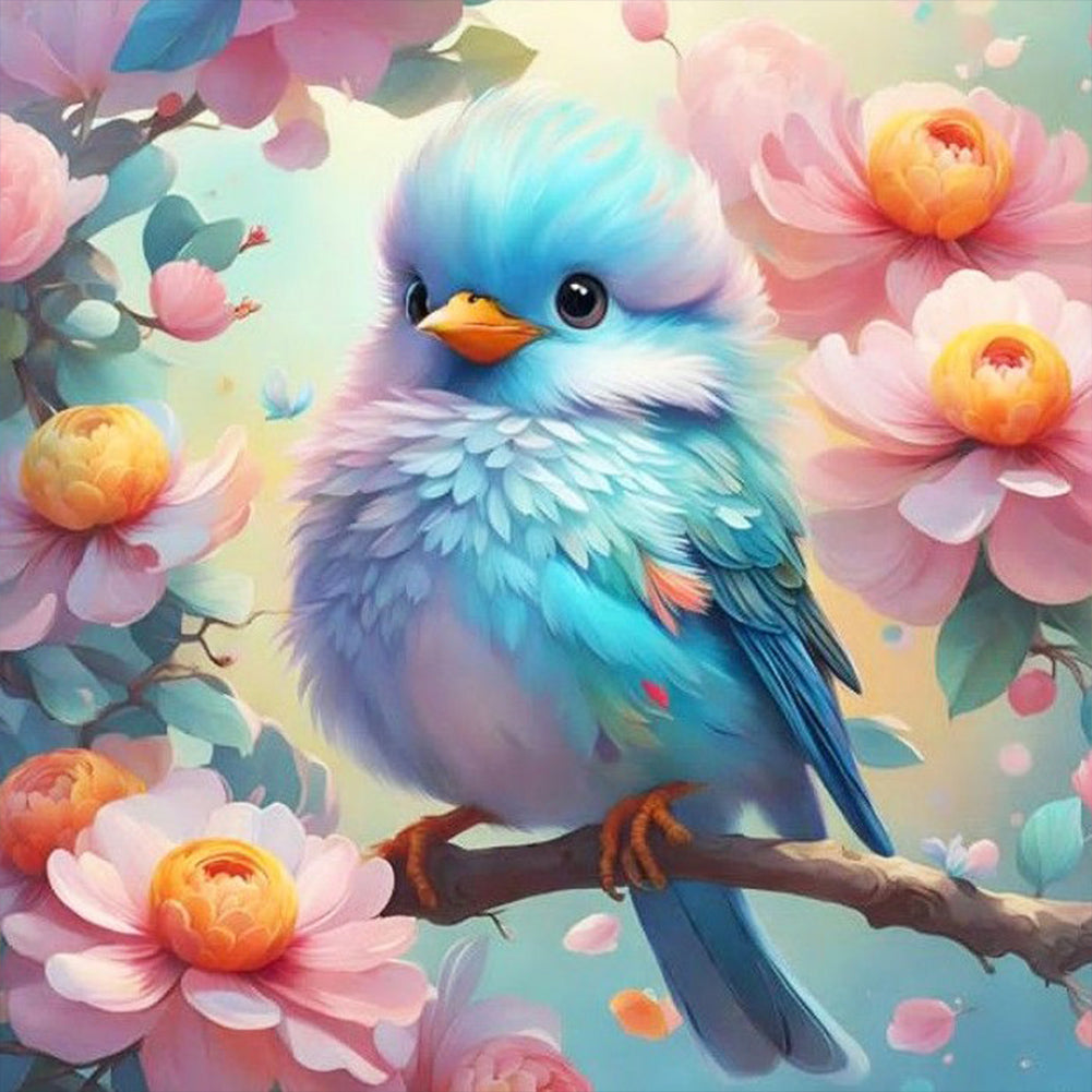 Blue Tit - Full Round Drill Diamond Painting 30*30CM