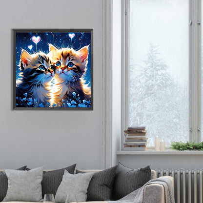 Two Cats - Full Round Drill Diamond Painting 30*30CM