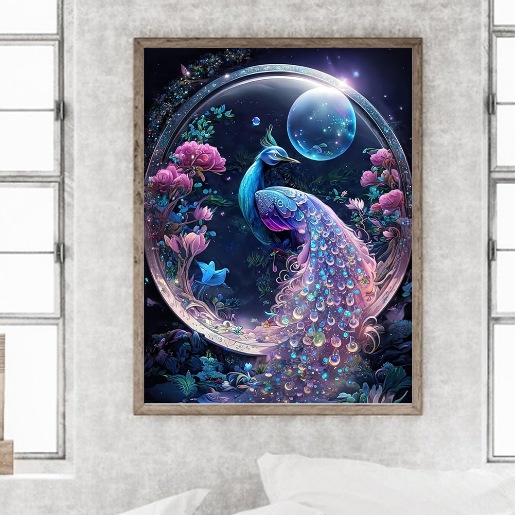 Peacock - Full Round Drill Diamond Painting 30*40CM