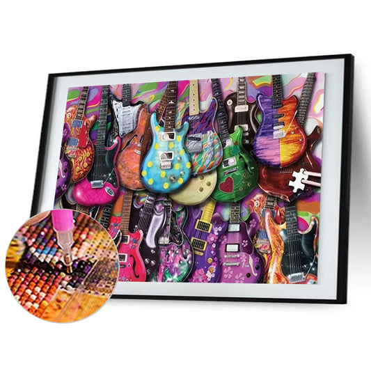 Color Guitar - Full Round Drill Diamond Painting 40*30CM