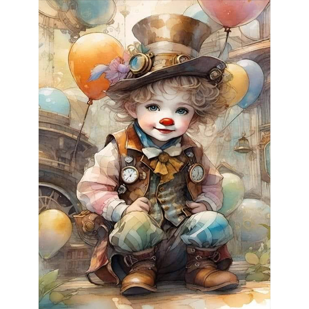Clown - Full Round Drill Diamond Painting 30*40CM