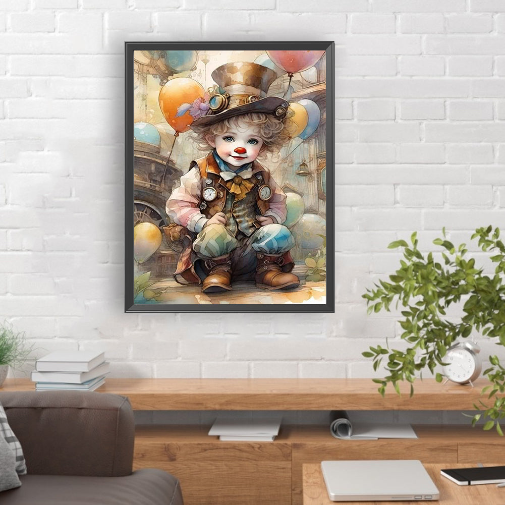 Clown - Full Round Drill Diamond Painting 30*40CM