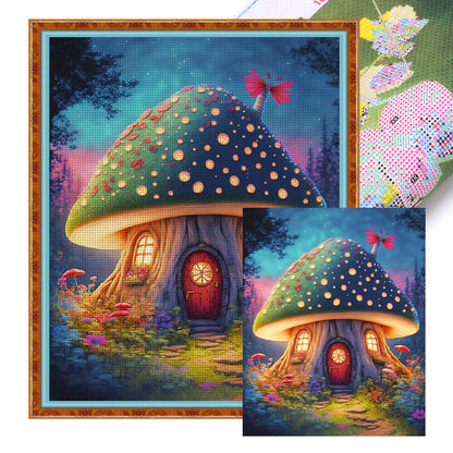Mushroom House - 16CT Stamped Cross Stitch 50*60CM