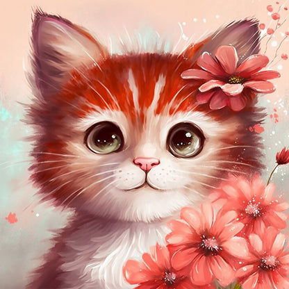 Orange Cat - Full Round Drill Diamond Painting 30*30CM