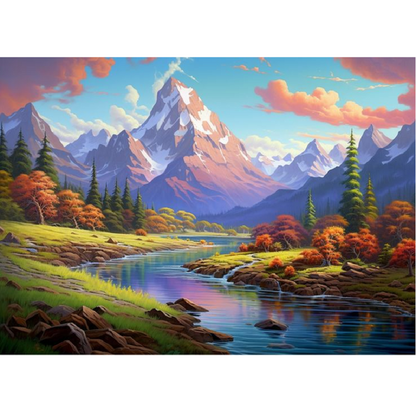 Lake - Full Square Drill Diamond Painting 40*30CM