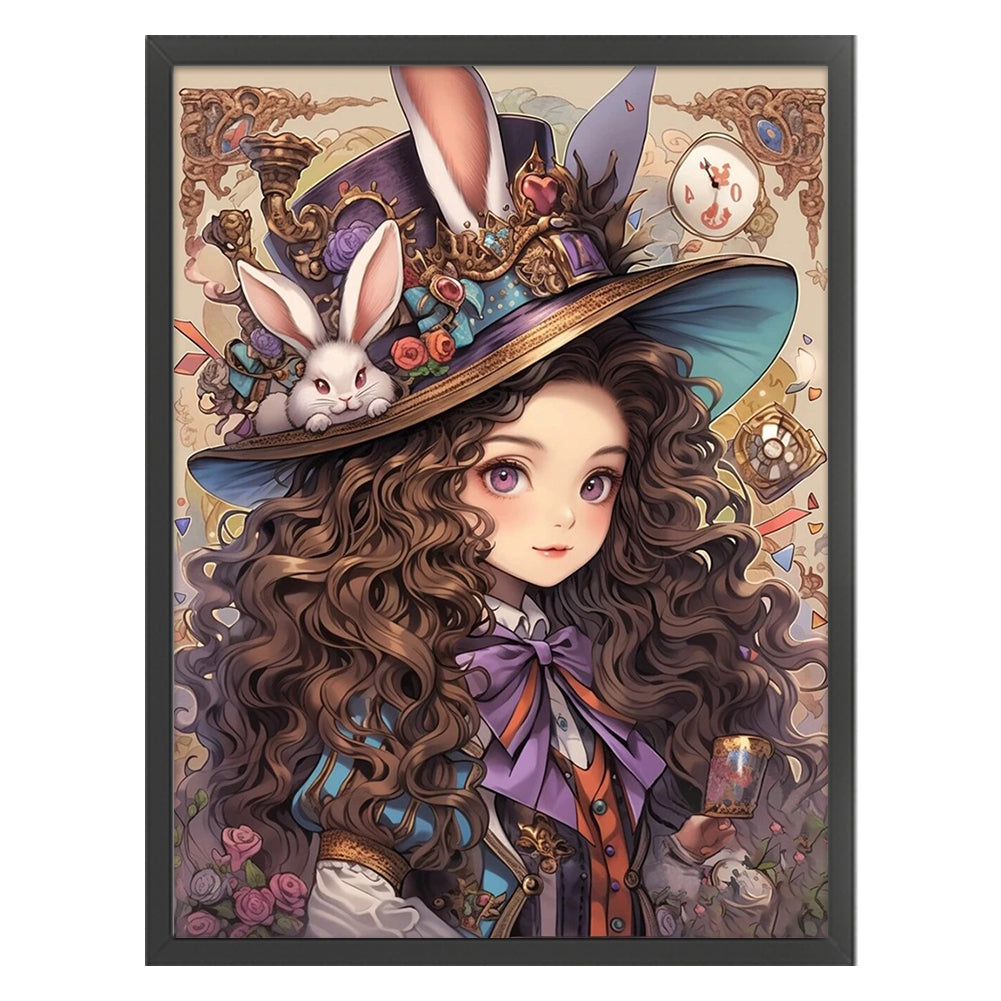 Mad Hatter Element Girl - 11CT Stamped Cross Stitch 50*65CM