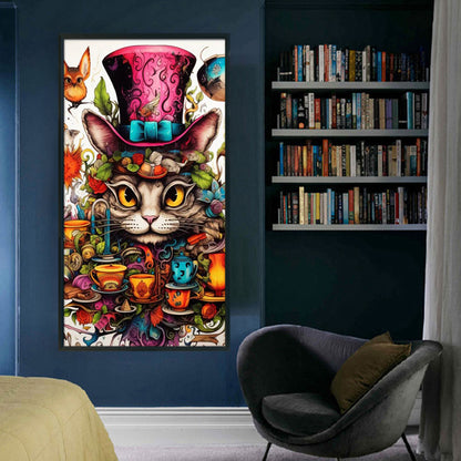 Cat And Tea Cup - 11CT Stamped Cross Stitch 50*90CM