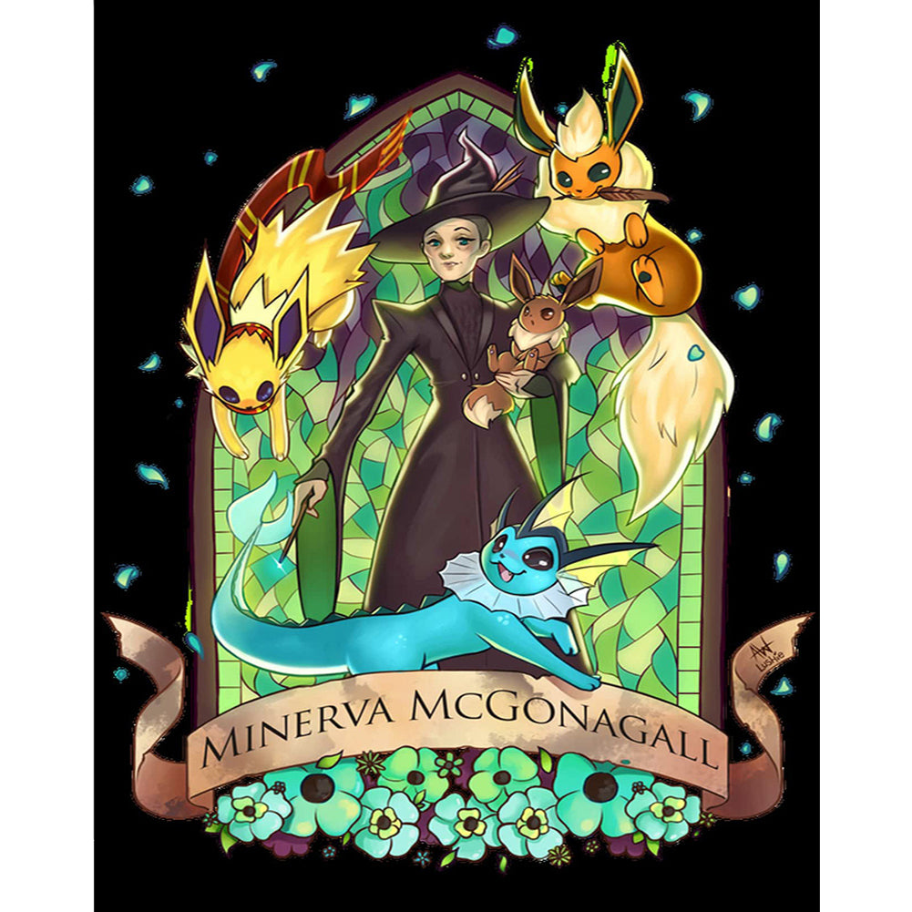 Pok¨¦mon And Mcgonagall - 11CT Stamped Cross Stitch 50*60CM