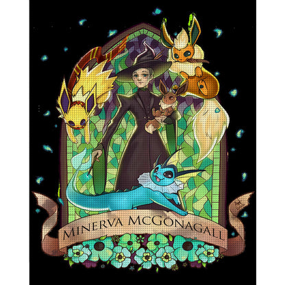 Pok¨¦mon And Mcgonagall - 11CT Stamped Cross Stitch 50*60CM