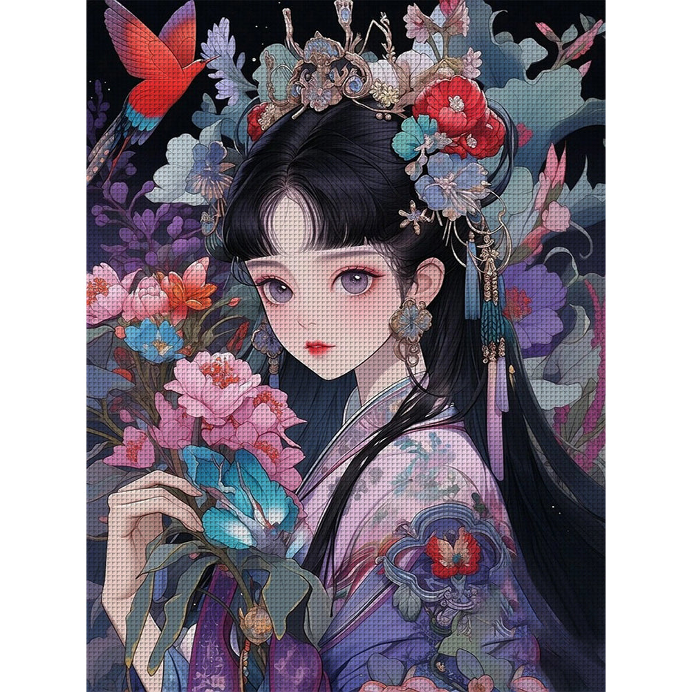 Ancient Style Girl - 11CT Stamped Cross Stitch 50*65CM
