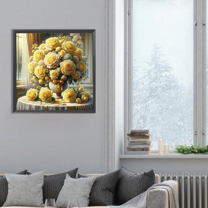 Window Vase - Full Round Drill Diamond Painting 30*30CM