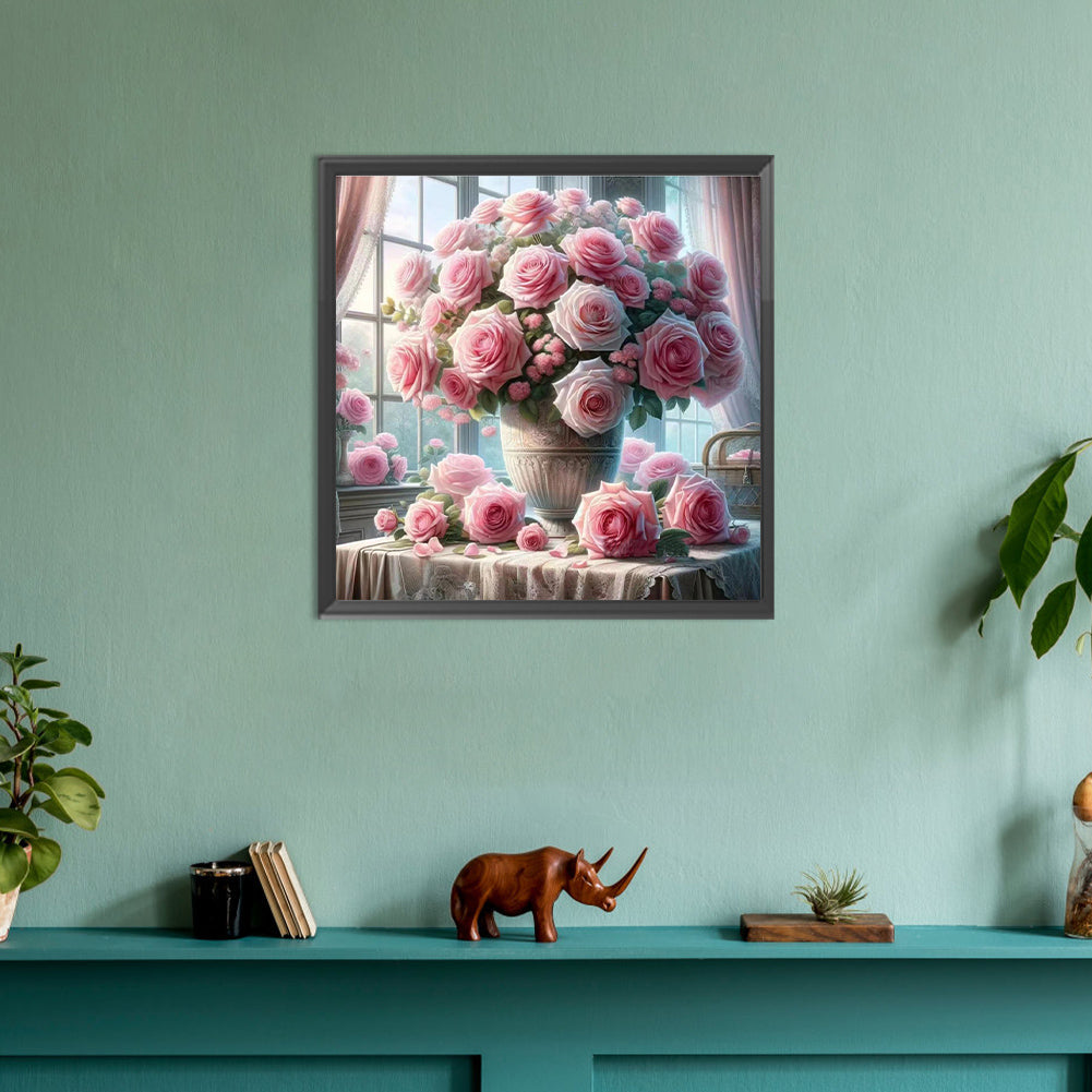 Window Vase - Full Round Drill Diamond Painting 30*30CM