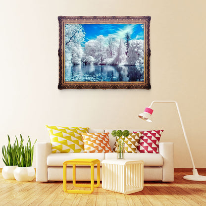 Snow Lake - Full Round Drill Diamond Painting 40*30CM