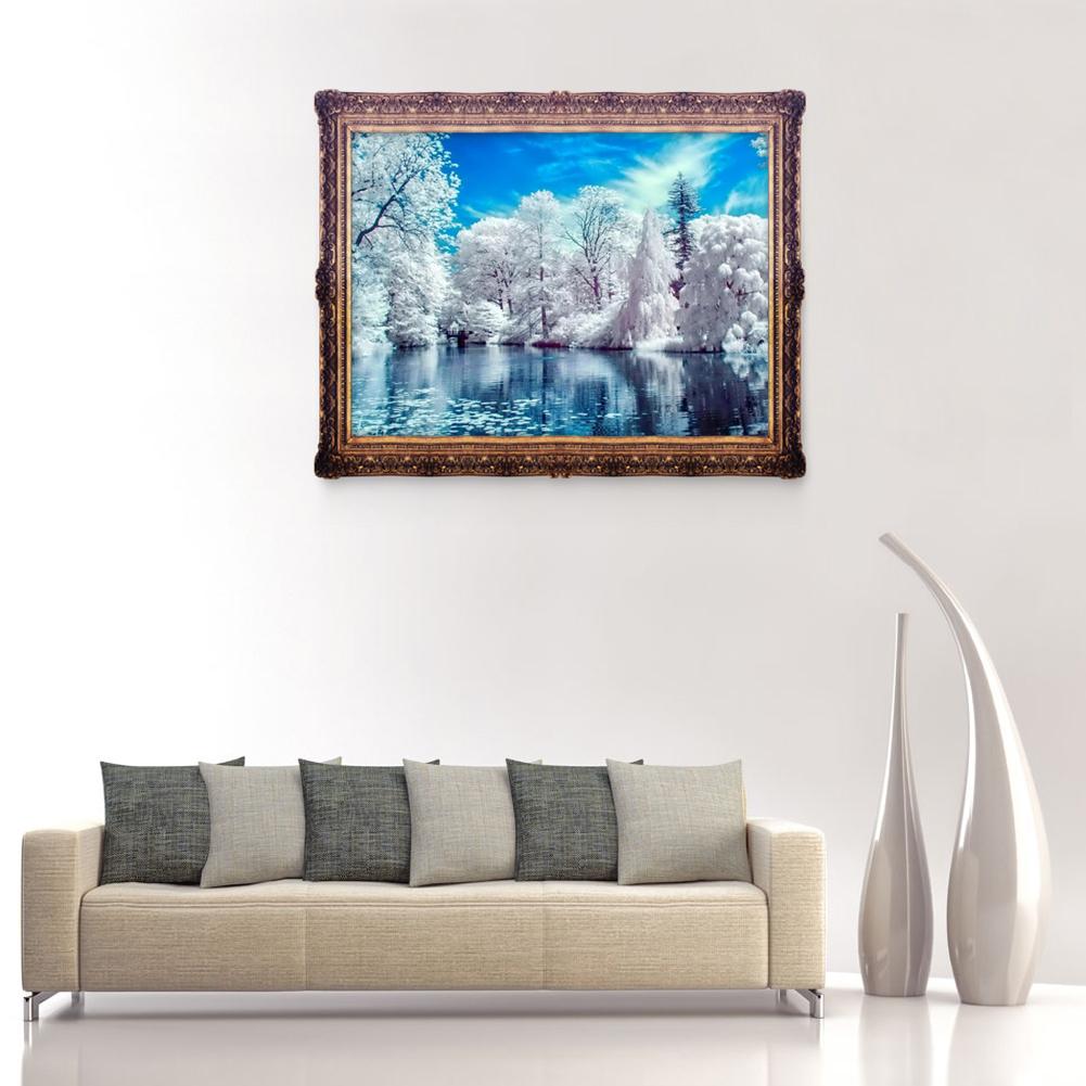 Snow Lake - Full Round Drill Diamond Painting 40*30CM