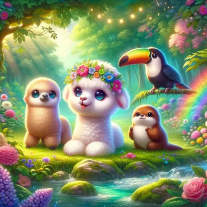 Forest Animal Conference - Full Round Drill Diamond Painting 30*30CM