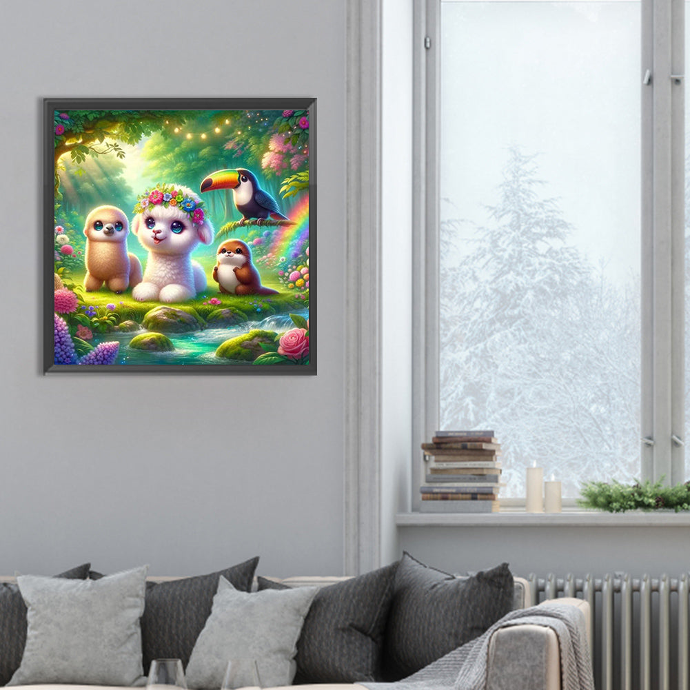 Forest Animal Conference - Full Round Drill Diamond Painting 30*30CM