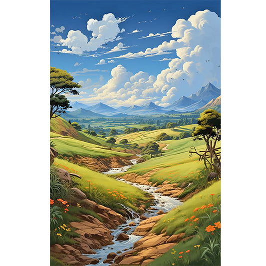 Hillside Fields - Full Round Drill Diamond Painting 40*60CM