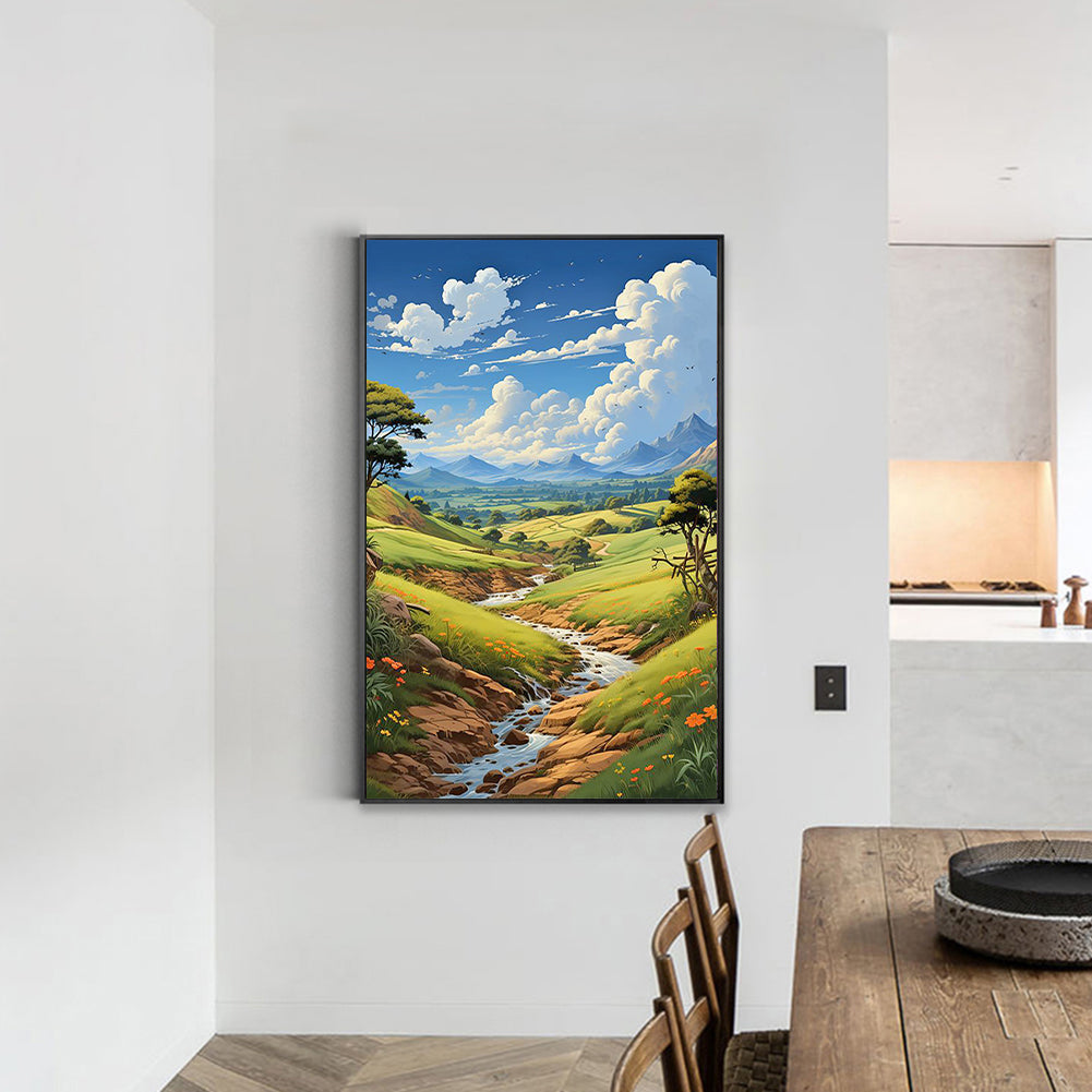 Hillside Fields - Full Round Drill Diamond Painting 40*60CM