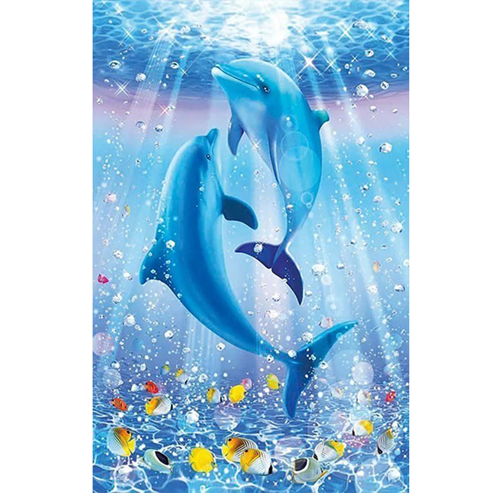 Dolphin - Full Round Drill Diamond Painting 40*60CM