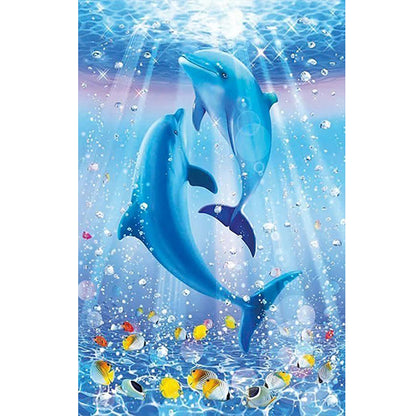 Dolphin - Full Round Drill Diamond Painting 40*60CM