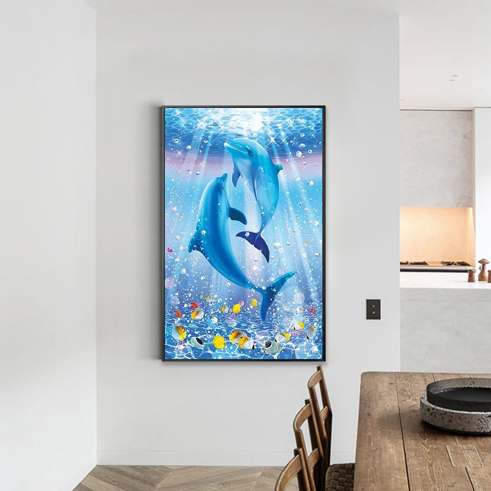 Dolphin - Full Round Drill Diamond Painting 40*60CM