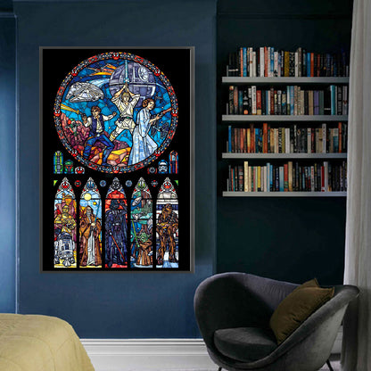 Glass Painting-Star Wars - 11CT Stamped Cross Stitch 50*77CM