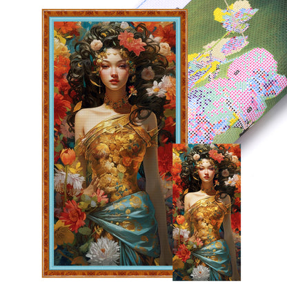 Flowers Classical Beauty - 11CT Stamped Cross Stitch 40*80CM