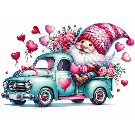 Valentine'S Day Float Gnome - Full Round Drill Diamond Painting 40*30CM