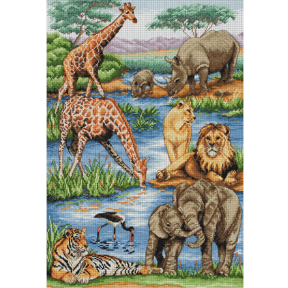 Animal World - 11CT Stamped Cross Stitch 50*70CM