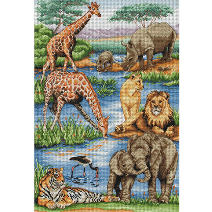 Animal World - 11CT Stamped Cross Stitch 50*70CM