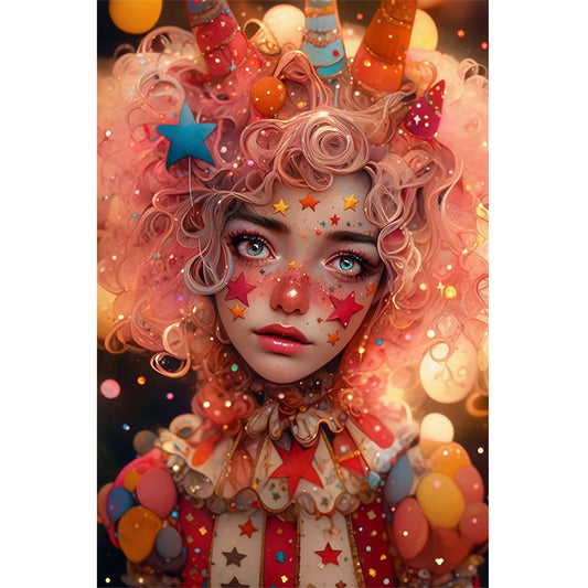 Clown Card - Full Round Drill Diamond Painting 40*60CM