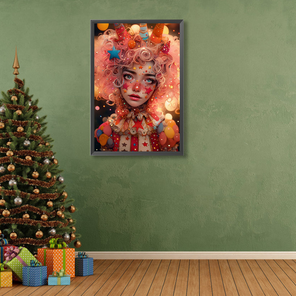 Clown Card - Full Round Drill Diamond Painting 40*60CM