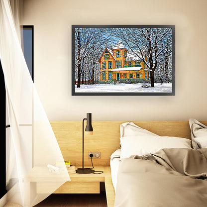 Snow Cabin - 11CT Stamped Cross Stitch 70*50CM